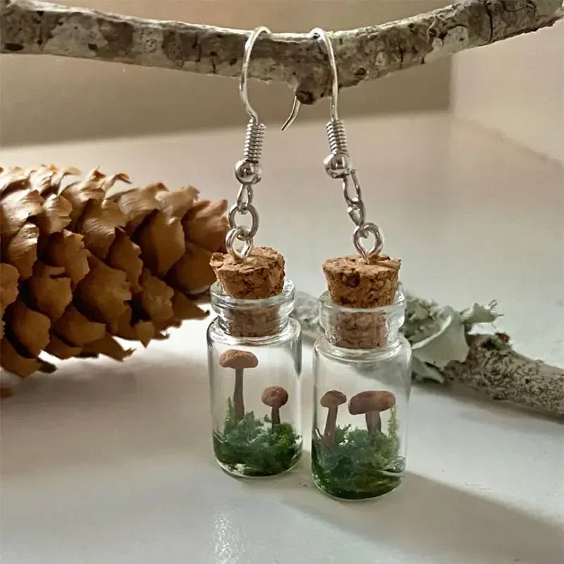 Preserved Moss Sheet - キノコ型イヤリングジャー/ボトルマッシュルームガラスコンテナモスイヤリングキャビン事前に天然の乾燥した魔法のギフト森のコア