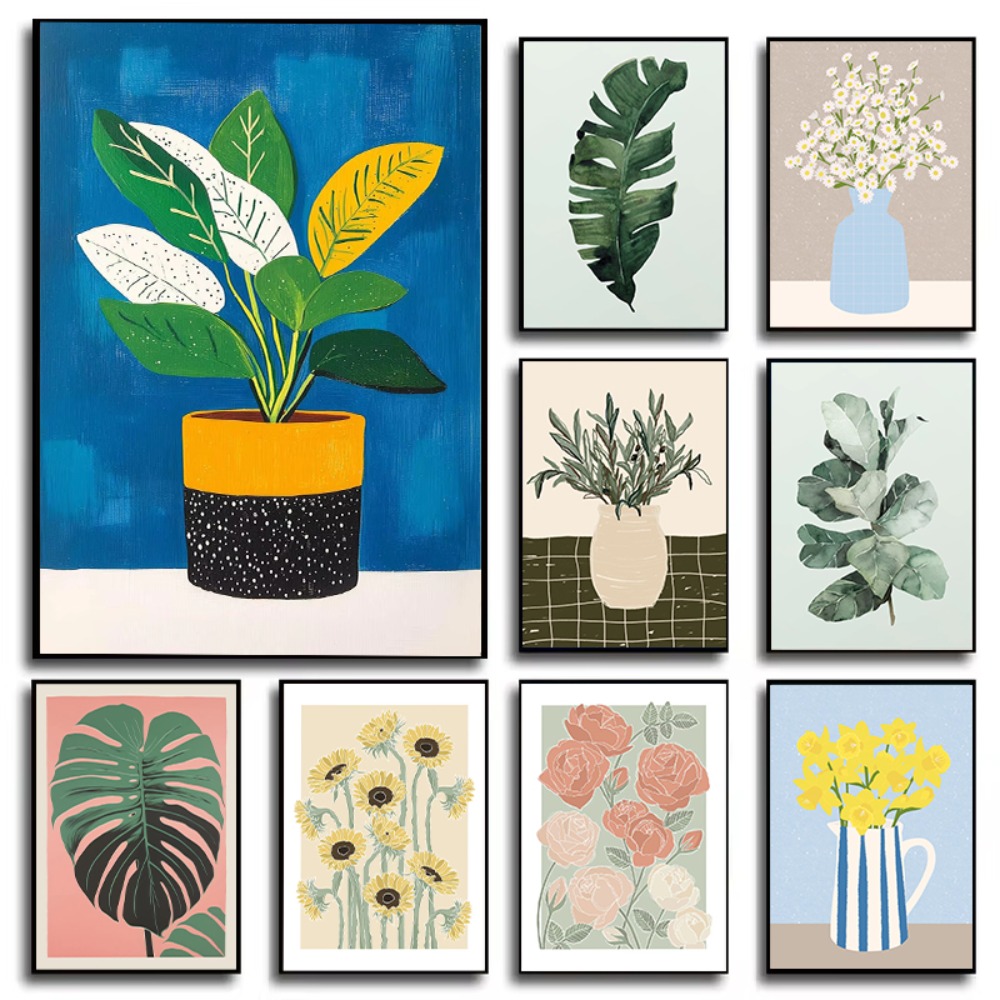 Florist Supply Vases - 庭の花瓶アートポスター花植物イラストプリントキャンバス絵画壁アート画像ホームリビングルームルーム装飾