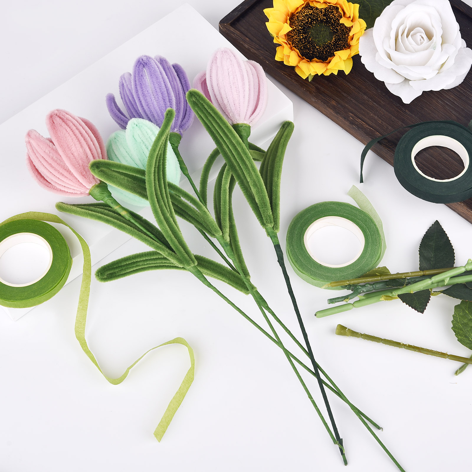 人工花用の茎テープ,花屋,ナイロン,カラフル,ボタンホール, - Florist Supply Bulk のレビューと価格