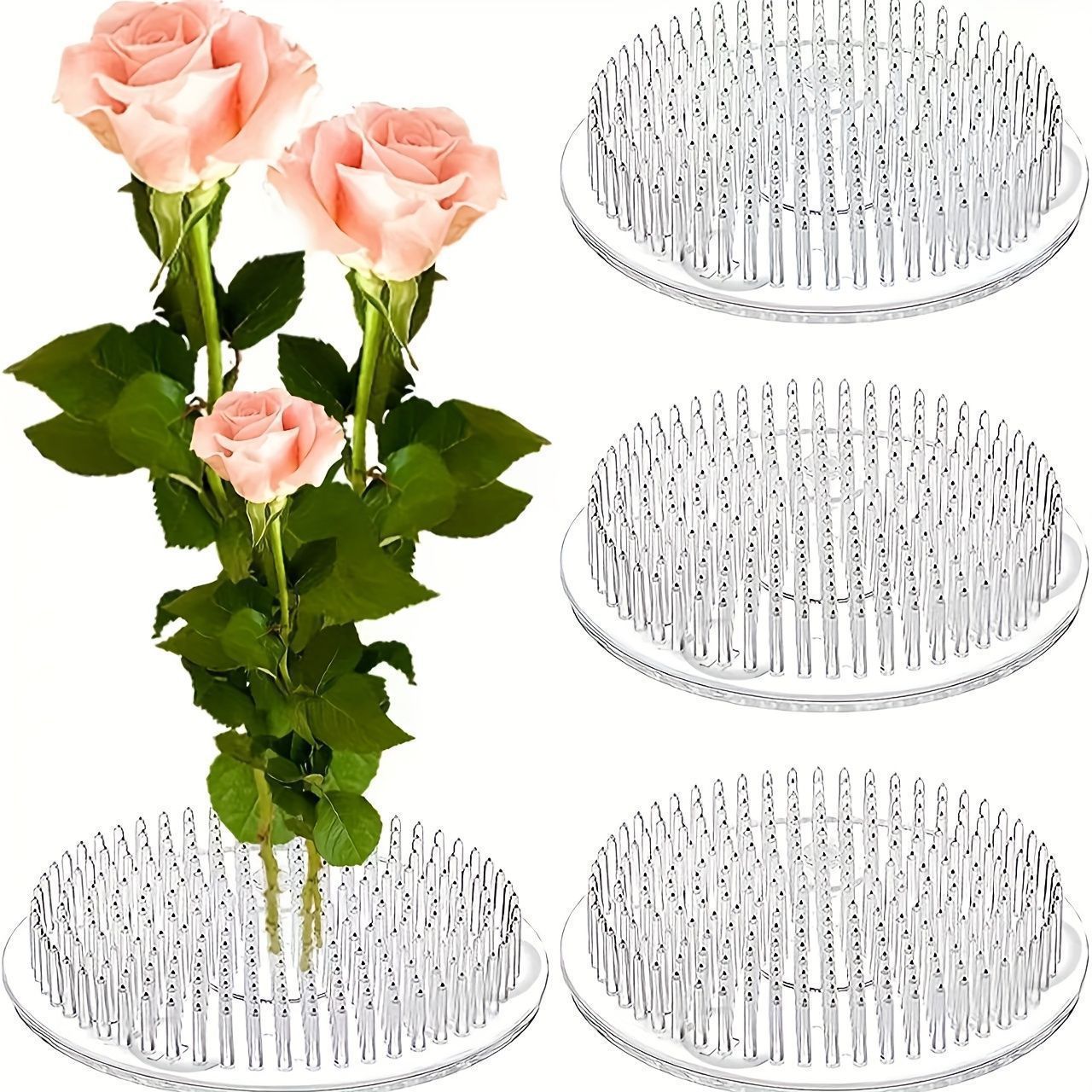 丸型生け花ステムホルダー吸盤透明フラワーアレンジメントベース - Florist Supply Bulk のレビューと価格